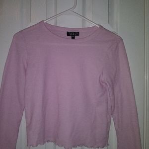 Long sleeve light pink top